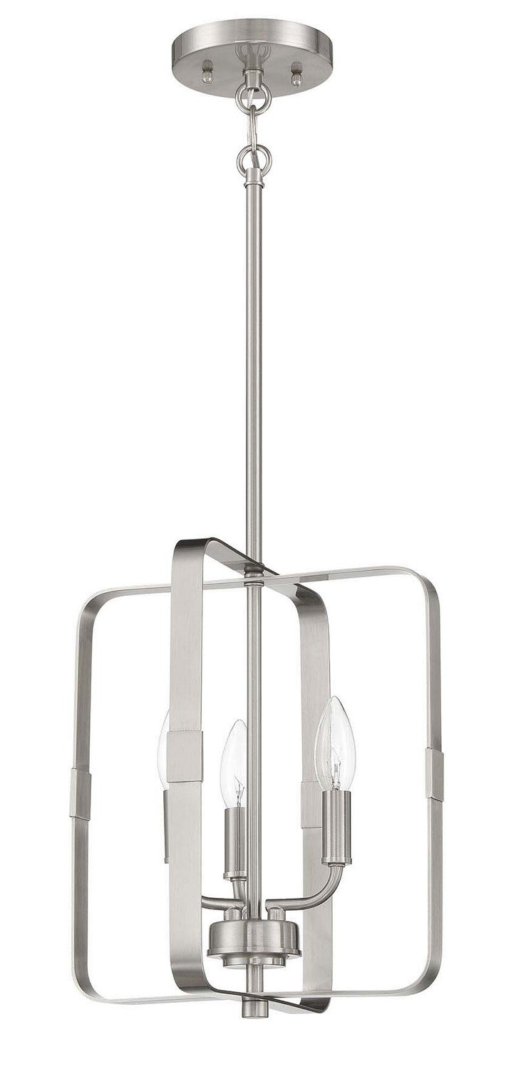 Stowe Three Light Foyer Pendant in Brushed Polished Nickel - available from The Lighting Shoppe, trusted by Canadian homeowners