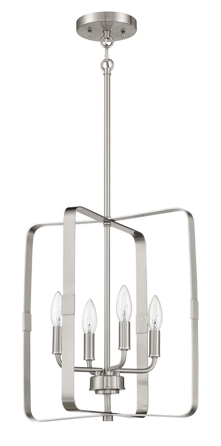 Stowe Four Light Foyer Pendant in Brushed Polished Nickel - available from The Lighting Shoppe, trusted by Canadian homeowners