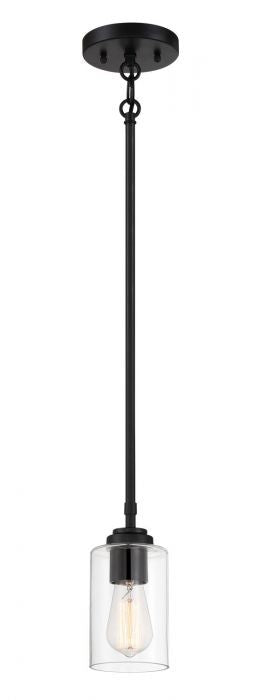 Stowe One Light Mini Pendant in Flat Black - available from The Lighting Shoppe, trusted by Canadian homeowners