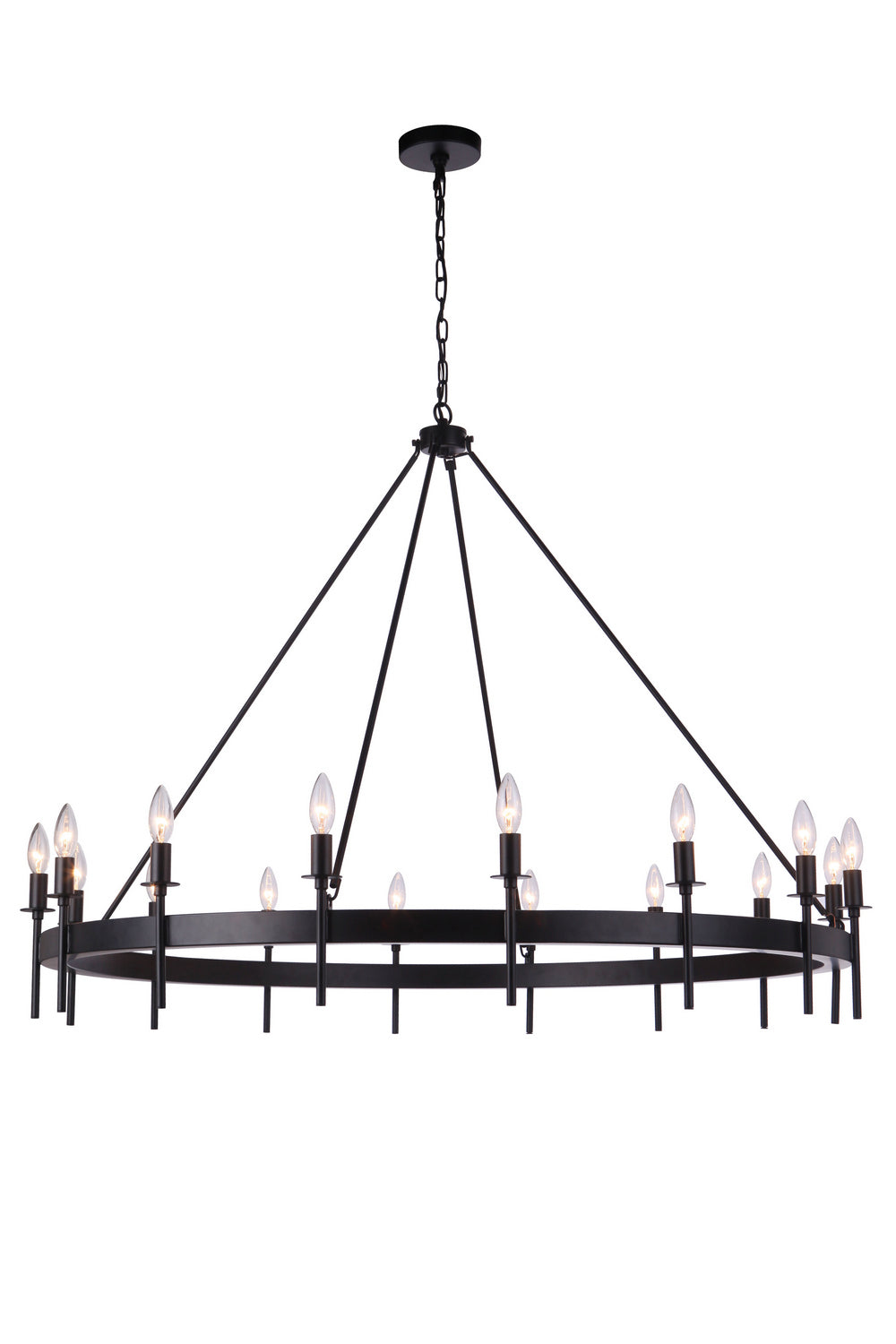 Larrson 16 Light Chandelier in Flat Black - available from The Lighting Shoppe, trusted by Canadian homeowners