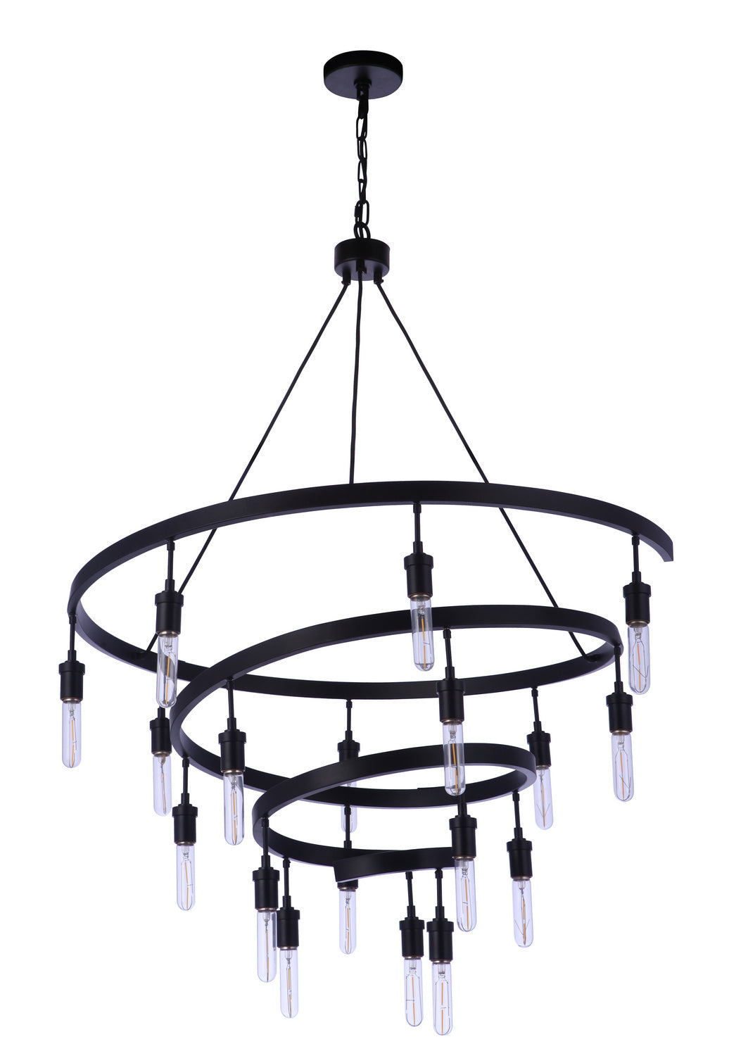 Tranquil 18 Light Chandelier in Flat Black - available from The Lighting Shoppe, trusted by Canadian homeowners