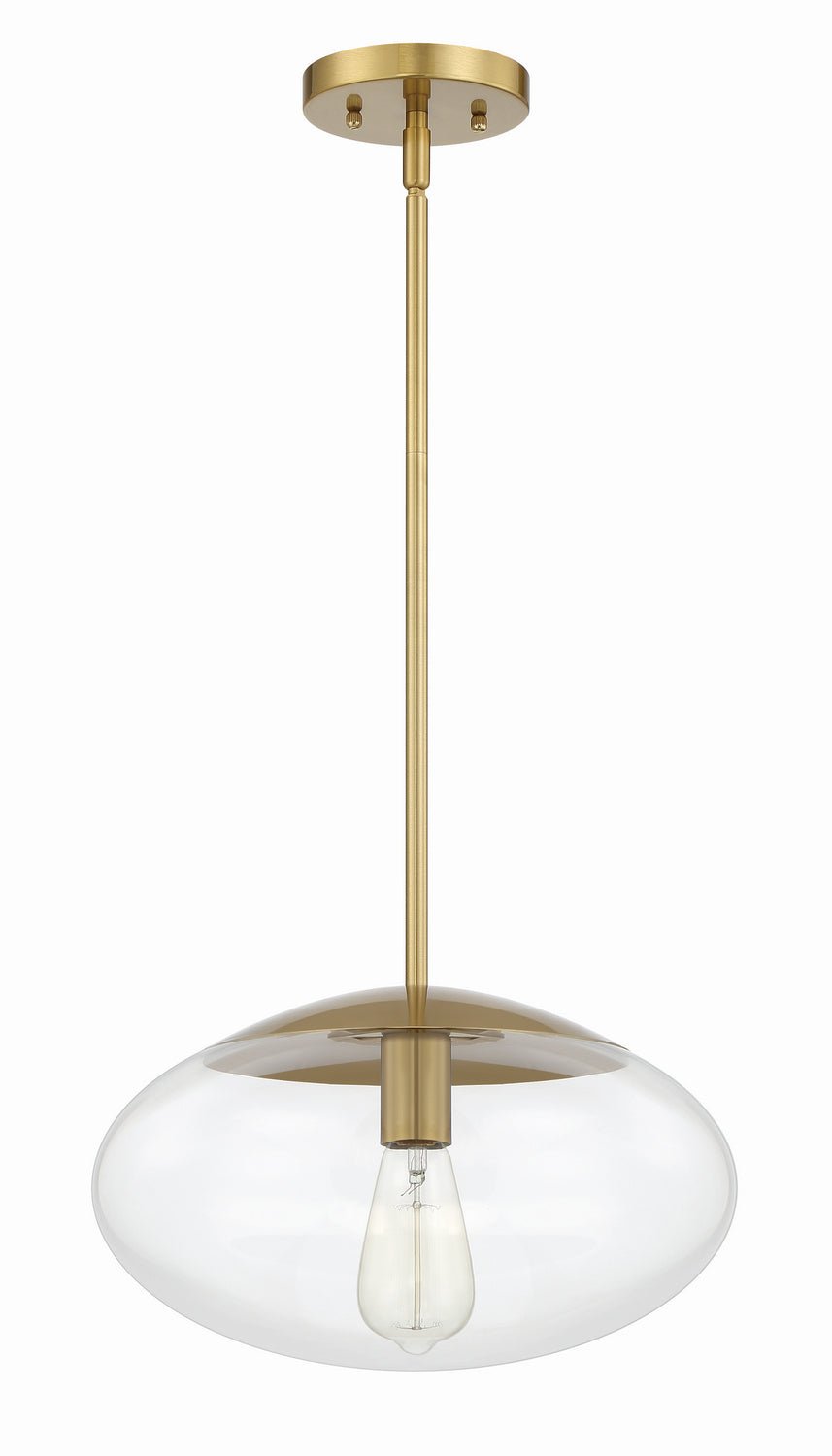 Gaze One Light Pendant in Satin Brass - available from The Lighting Shoppe, trusted by Canadian homeowners