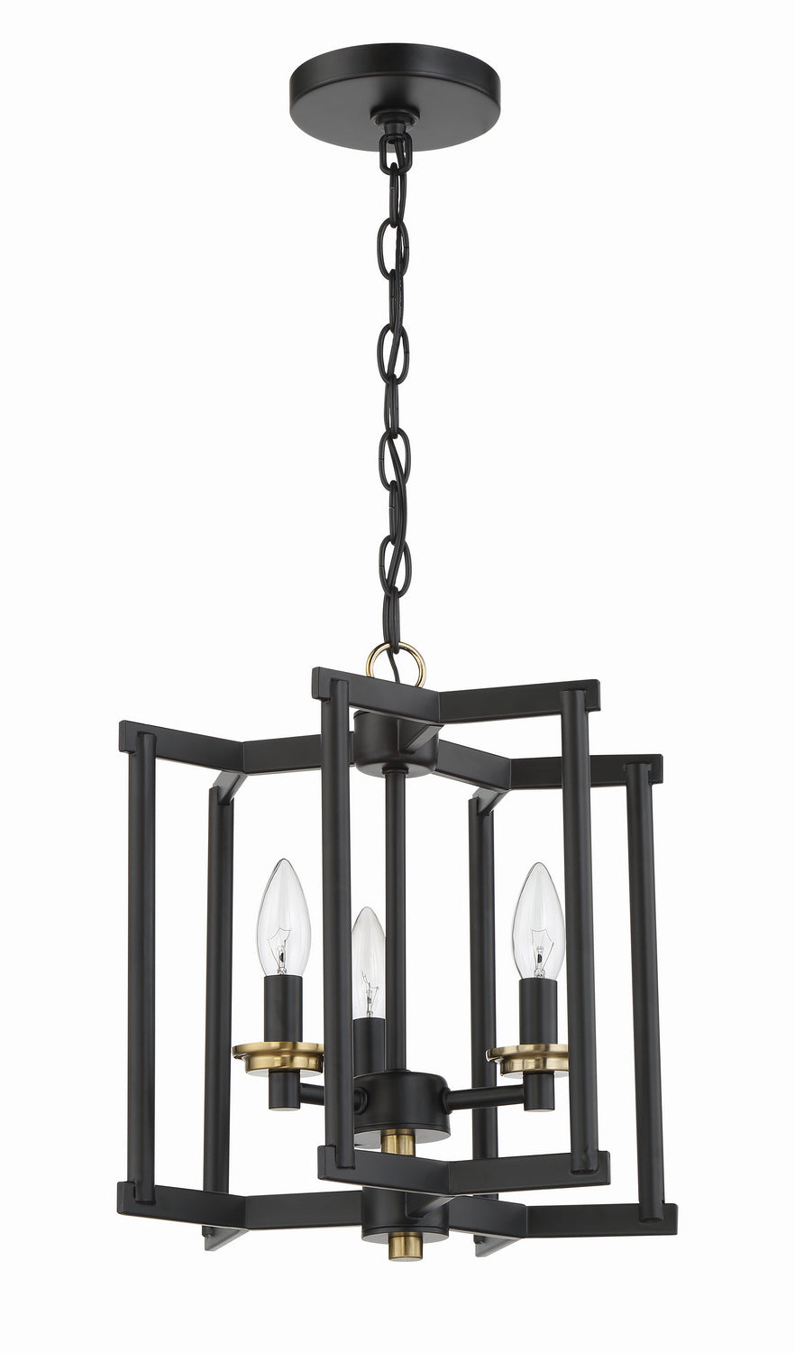 Avante Grand Three Light Convertible Semi Flush/Pendant in Flat Black/Satin Brass - available from The Lighting Shoppe, trusted by Canadian homeowners