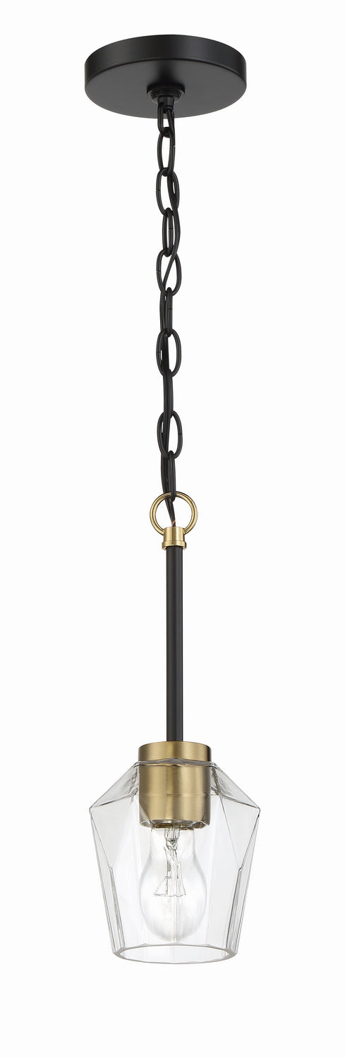 Avante Grand One Light Mini Pendant in Flat Black/Satin Brass - available from The Lighting Shoppe, trusted by Canadian homeowners