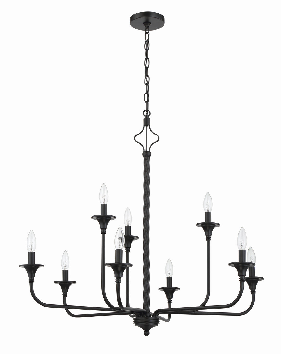 Jolenne Nine Light Chandelier in Flat Black - available from The Lighting Shoppe, trusted by Canadian homeowners