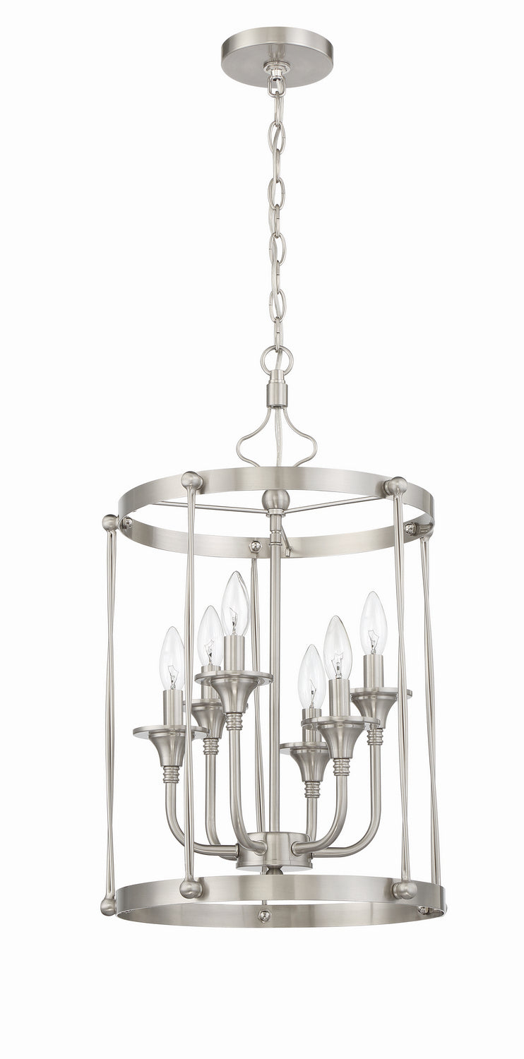 Jolenne Six Light Foyer Pendant in Brushed Polished Nickel - available from The Lighting Shoppe, trusted by Canadian homeowners