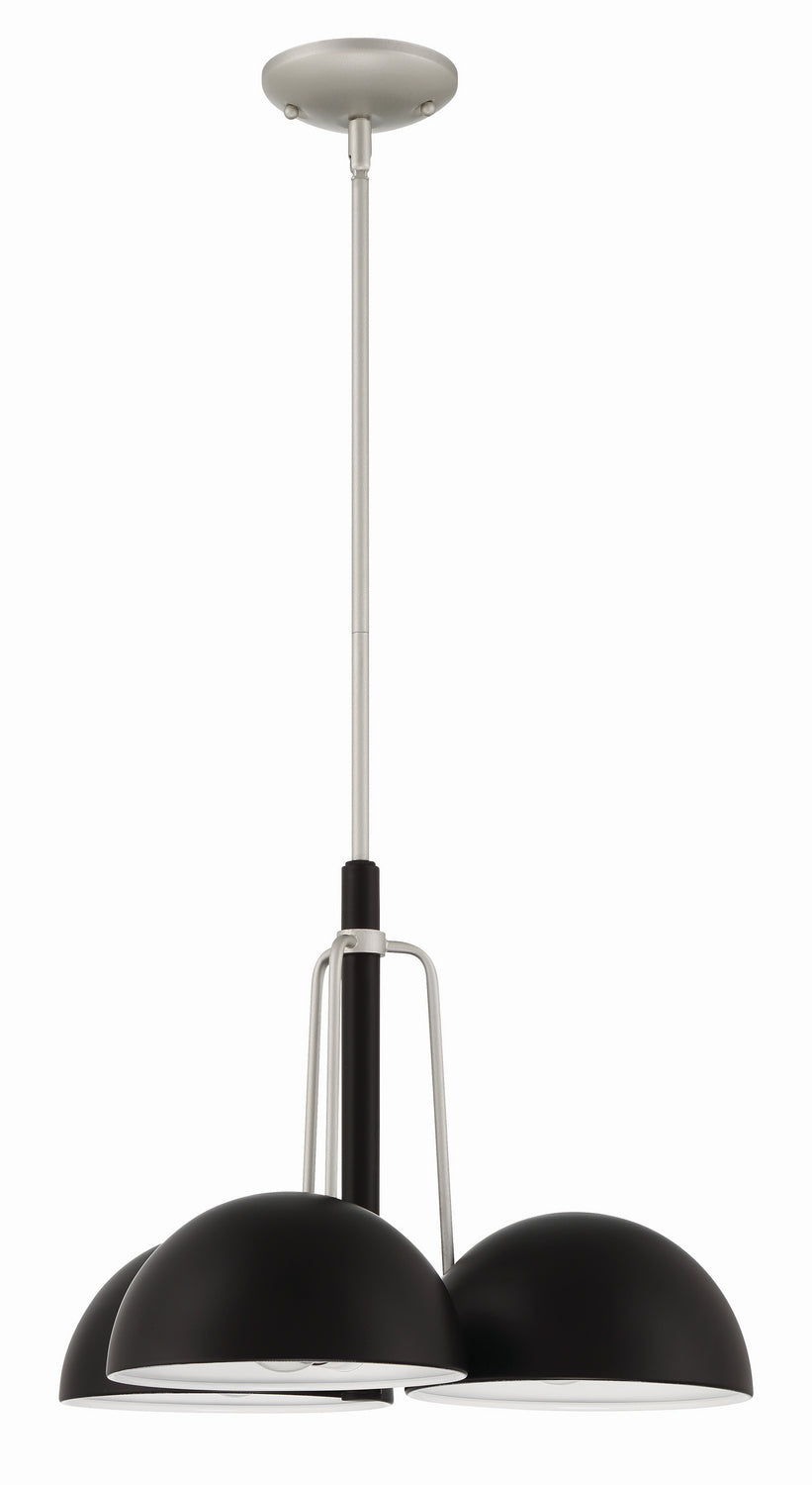 Kahn Three Light Outdoor Chandelier in Midnight/Satin Aluminum - available from The Lighting Shoppe, trusted by Canadian homeowners