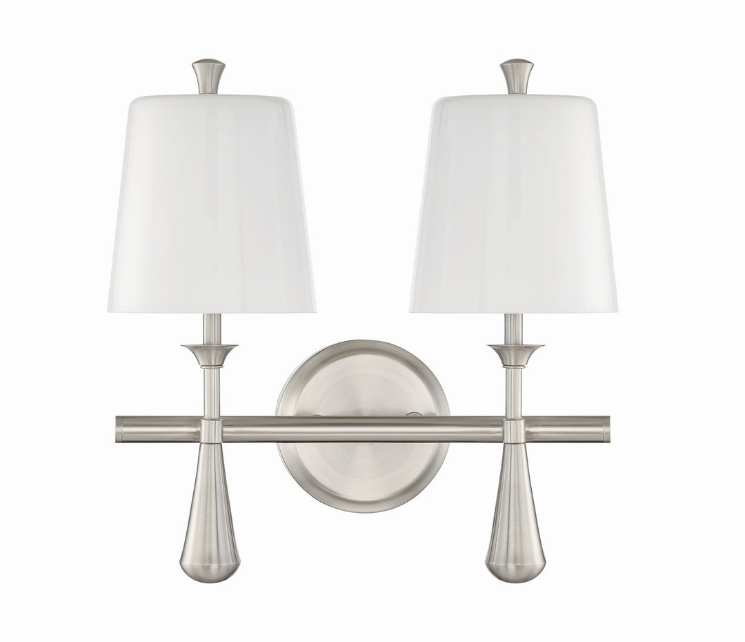 Palmer Two Light Vanity in Brushed Polished Nickel - available from The Lighting Shoppe, trusted by Canadian homeowners