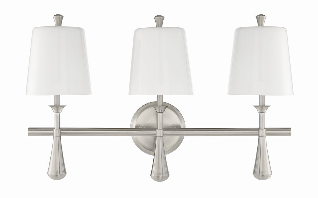 Palmer Three Light Vanity in Brushed Polished Nickel - available from The Lighting Shoppe, trusted by Canadian homeowners