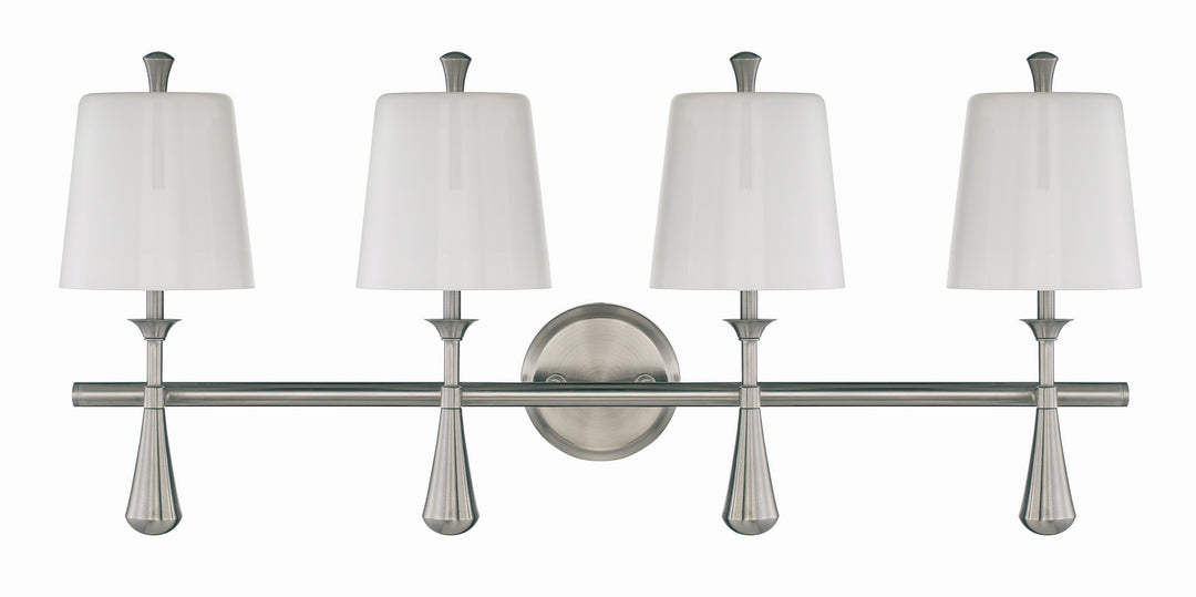 Palmer Four Light Vanity in Brushed Polished Nickel - available from The Lighting Shoppe, trusted by Canadian homeowners