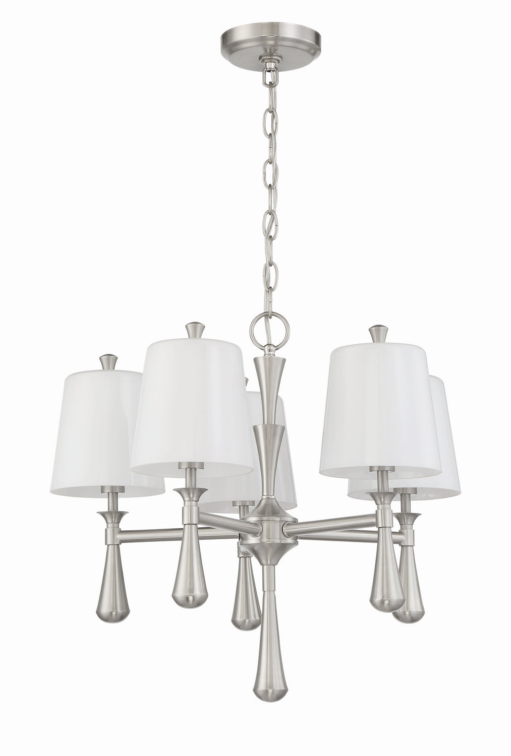Palmer Five Light Mini Chandelier in Brushed Polished Nickel - available from The Lighting Shoppe, trusted by Canadian homeowners