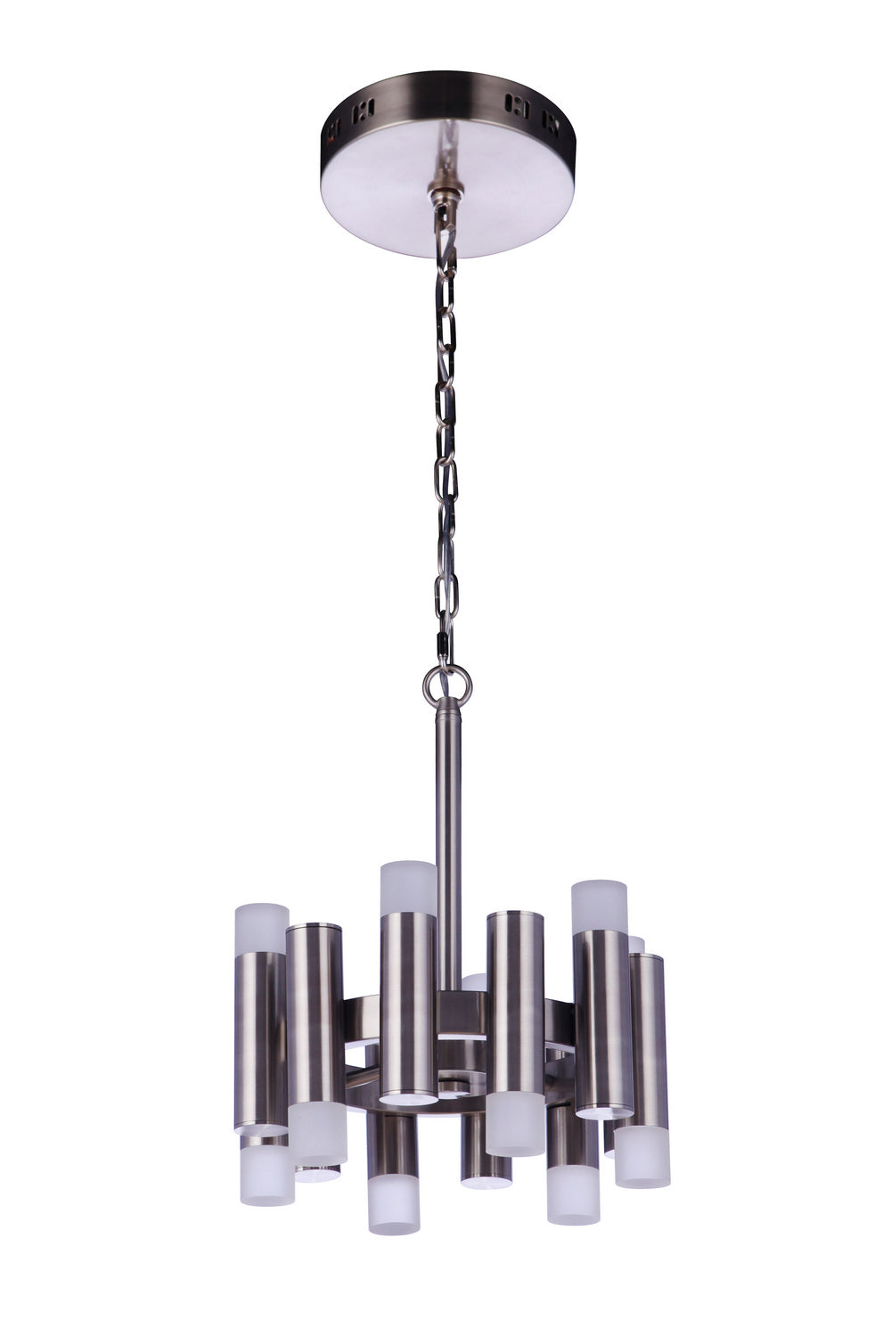Simple Lux LED Convertible Semi Flushmount in Brushed Polished Nickel - available from The Lighting Shoppe, trusted by Canadian homeowners