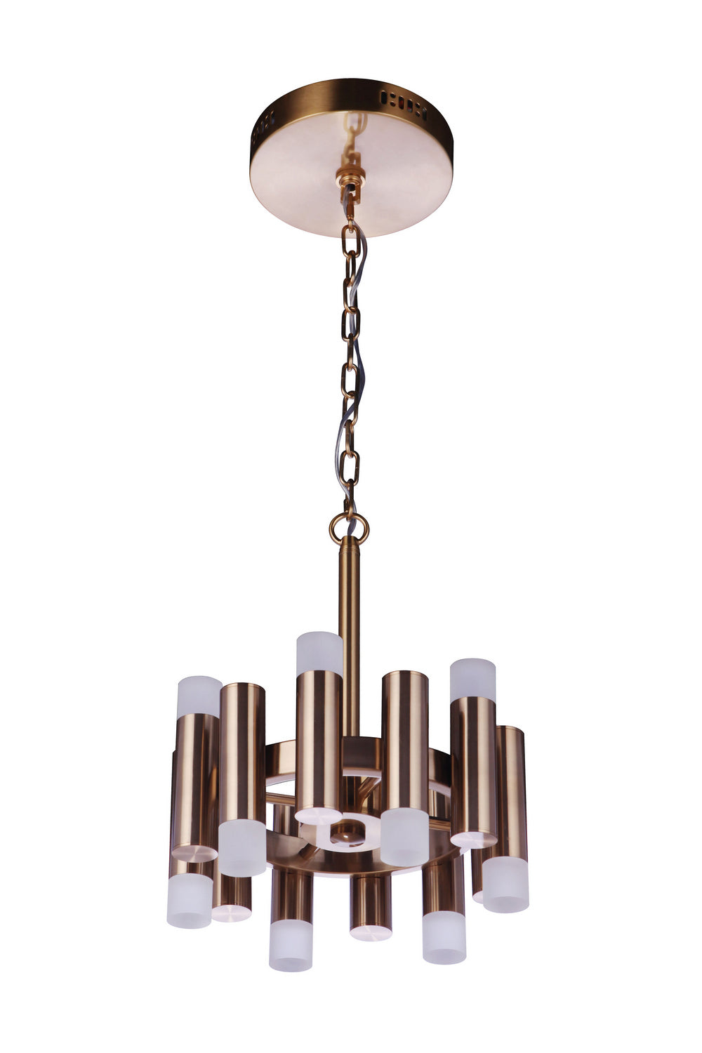 Simple Lux LED Convertible Semi Flushmount in Satin Brass - available from The Lighting Shoppe, trusted by Canadian homeowners