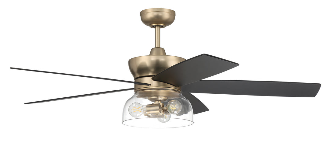 Gibson 52"Ceiling Fan in Satin Brass - available from The Lighting Shoppe, trusted by Canadian homeowners