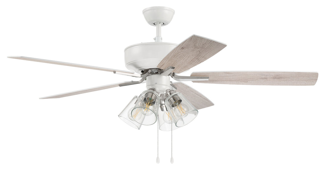 Pro Plus 104 52"Ceiling Fan in White/Polished Nickel - available from The Lighting Shoppe, trusted by Canadian homeowners