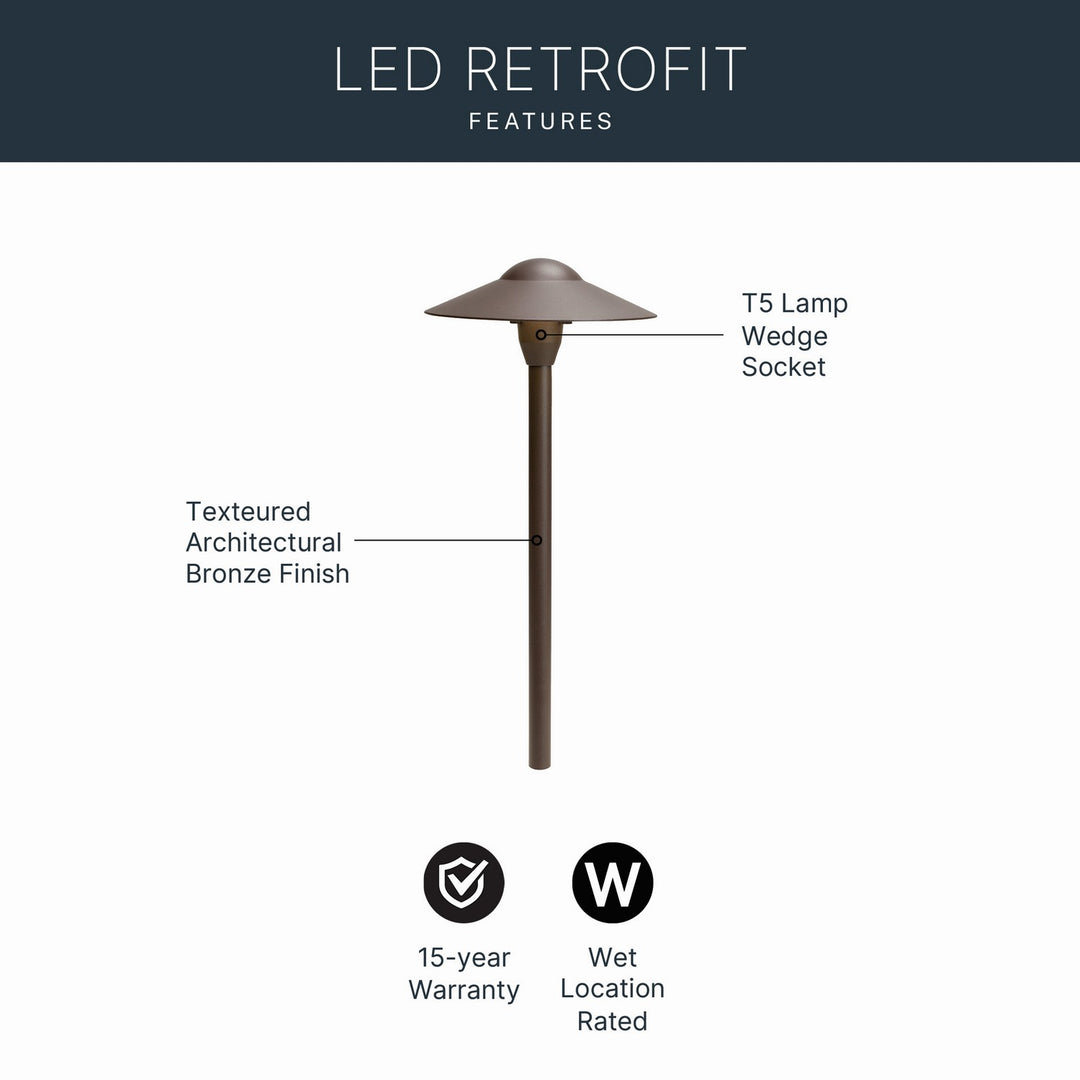 Kichler Canada - 15310AZT - One Light Path & Spread - Textured Architectural Bronze