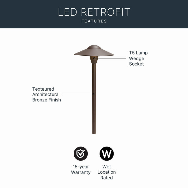 Kichler Canada - 15310AZT - One Light Path & Spread - Textured Architectural Bronze