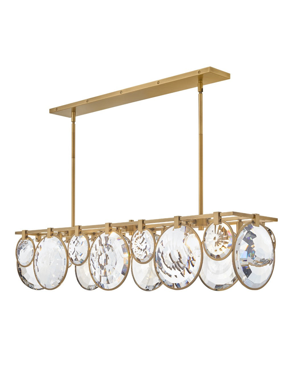Nala LED Linear Chandelier in Heritage Brass - available from The Lighting Shoppe, trusted by Canadian homeowners