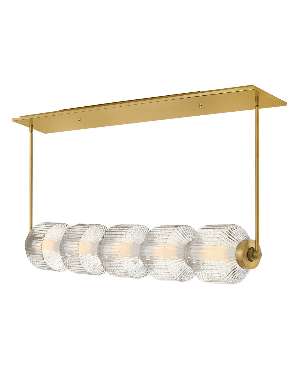 Reign LED Linear Chandelier in Lacquered Brass - available from The Lighting Shoppe, trusted by Canadian homeowners