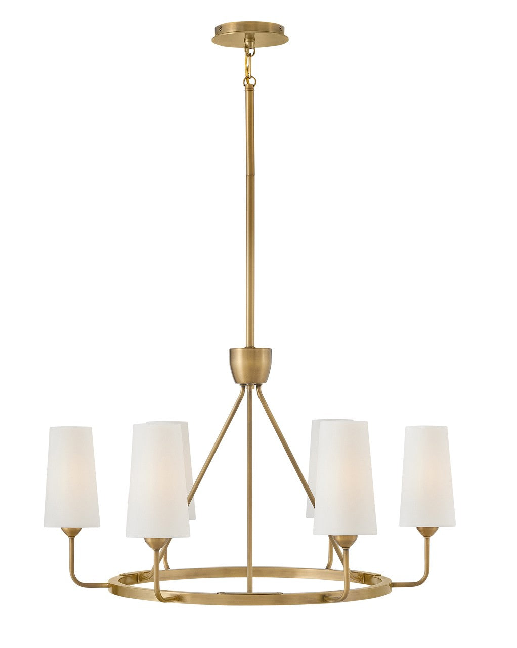 Lewis LED Chandelier in Heritage Brass - available from The Lighting Shoppe, trusted by Canadian homeowners