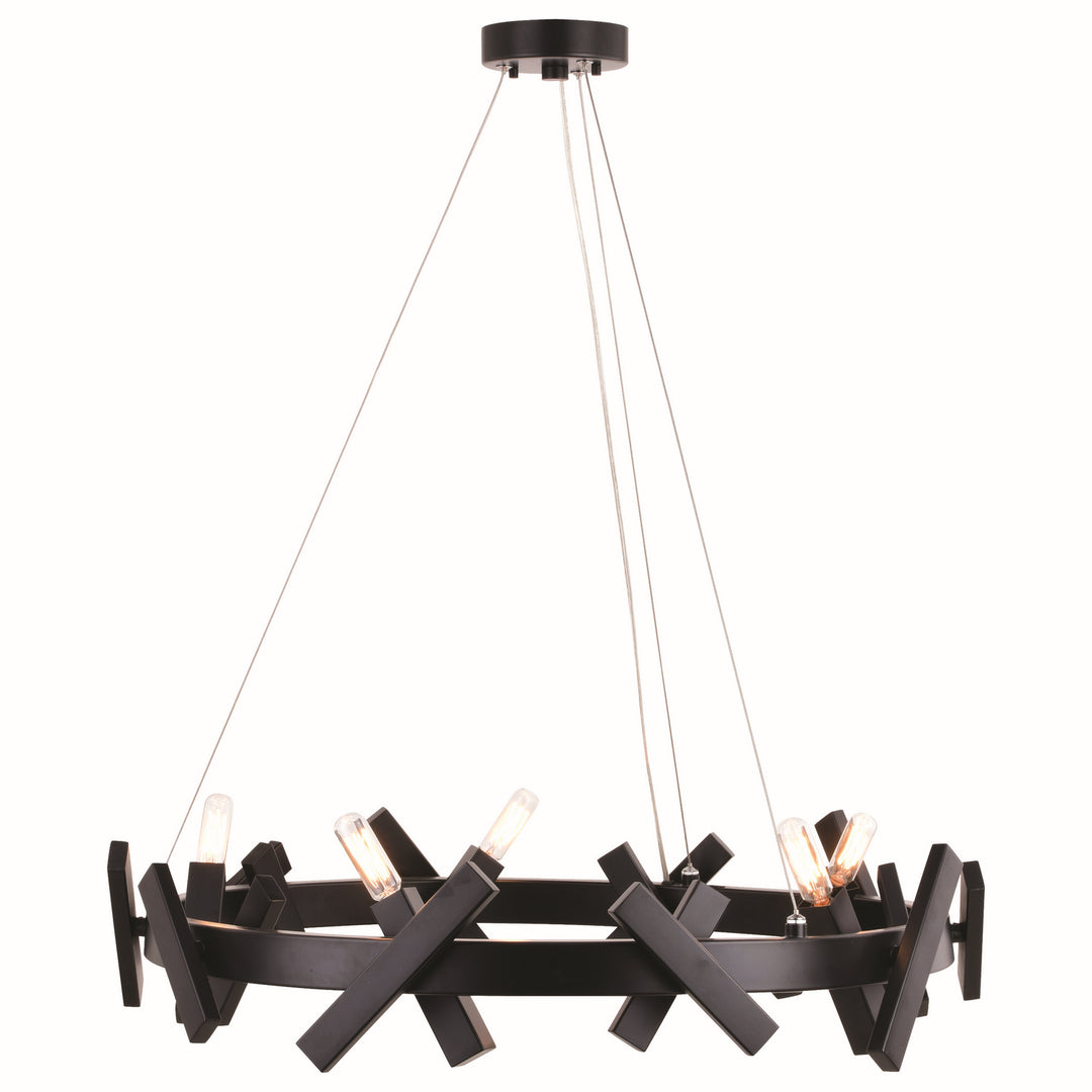 Wells Five Light Chandelier in Matte Black