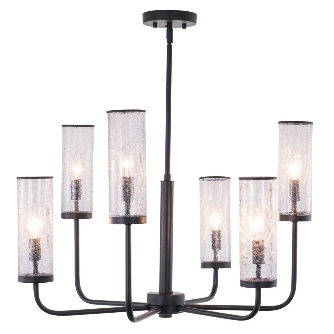 Glencoe Six Light Chandelier in Matte Black