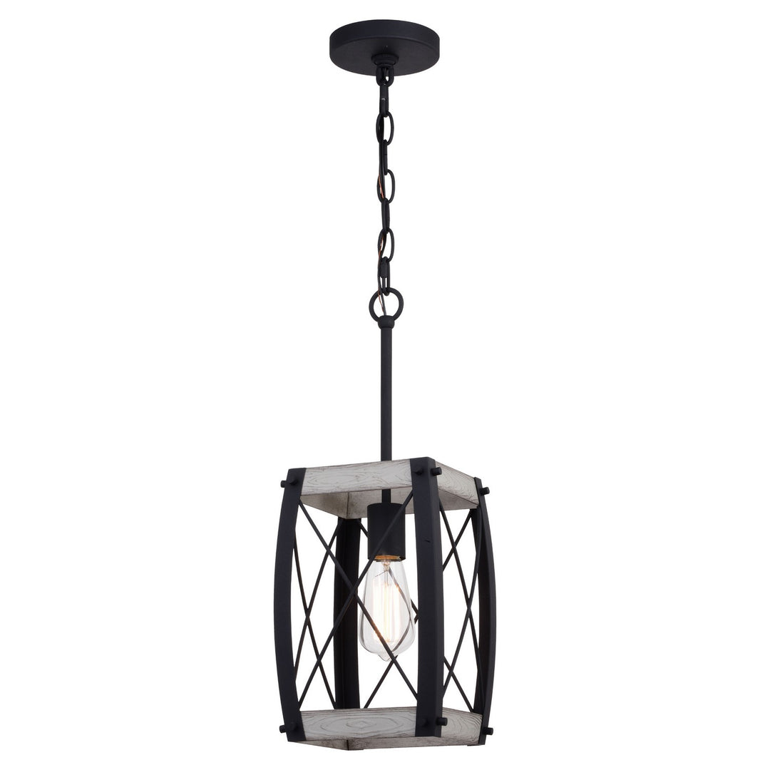 Montclare One Light Mini Pendant in Textured Black and White Ash