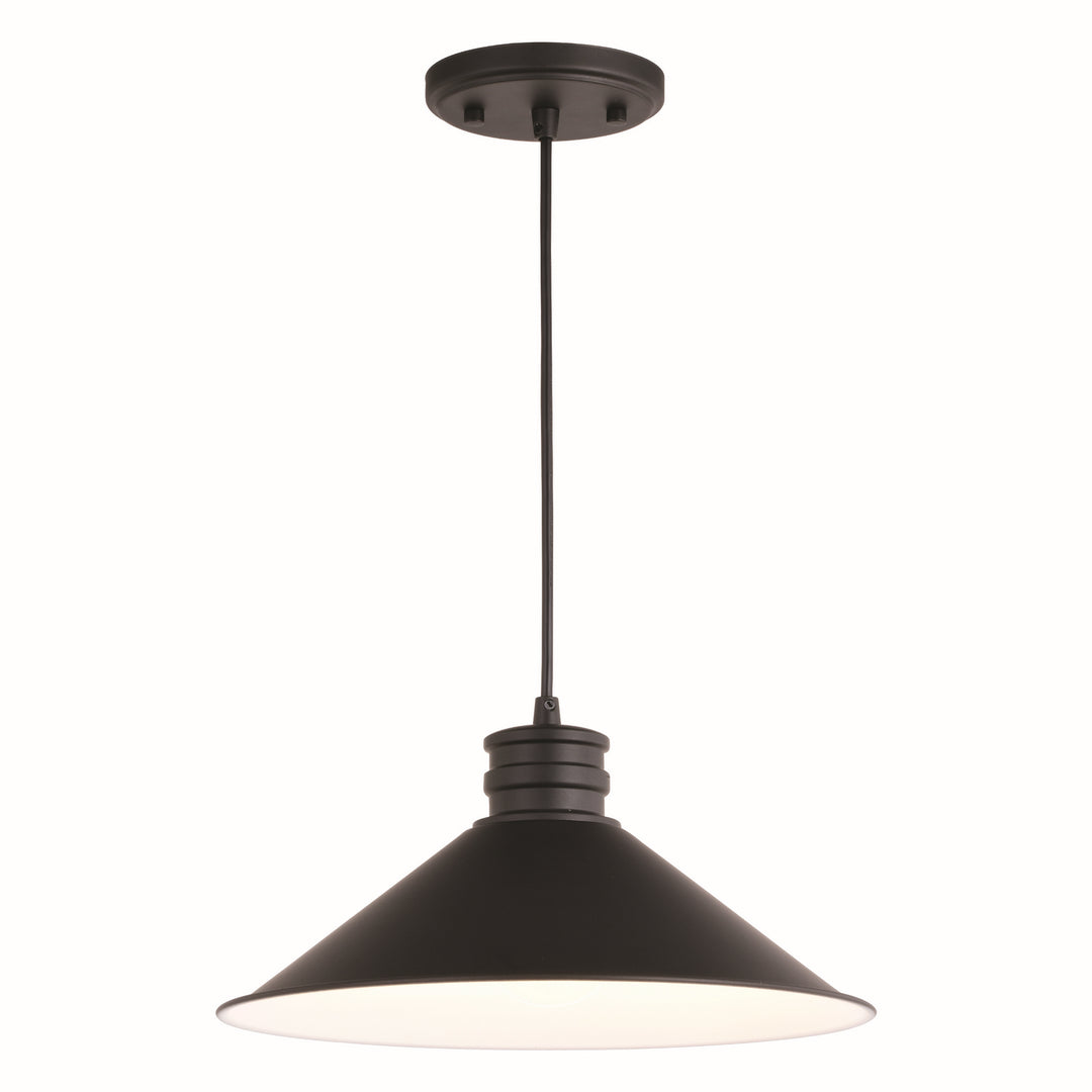 Akron One Light Pendant in Oil Rubbed Bronze and Matte White