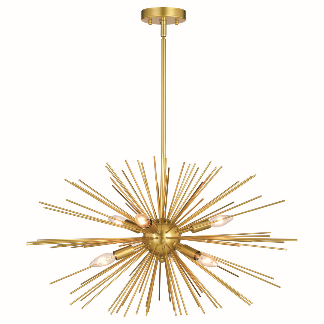 Nikko Six Light Pendant in Gold