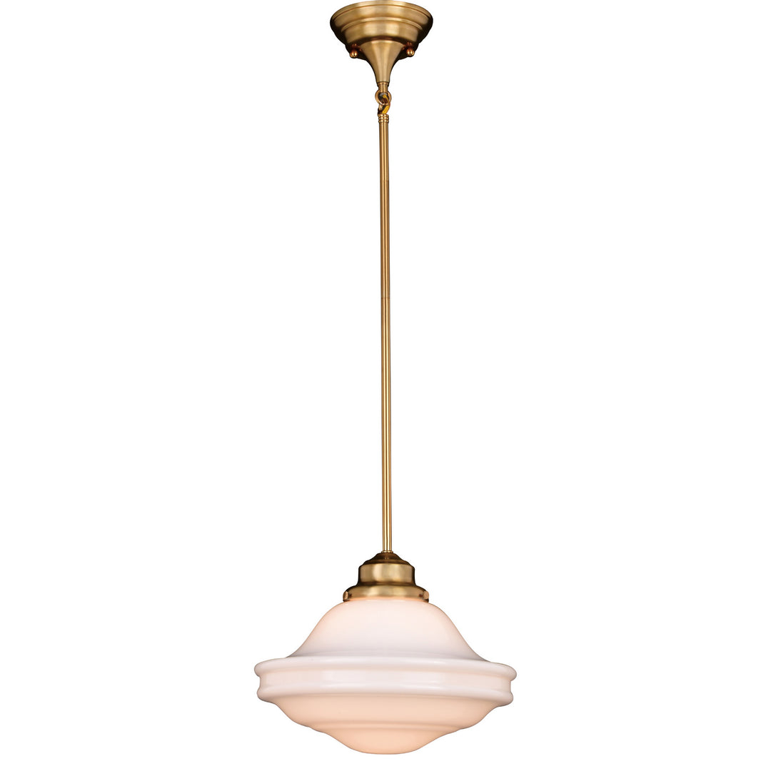 Huntley One Light Pendant in Natural Brass