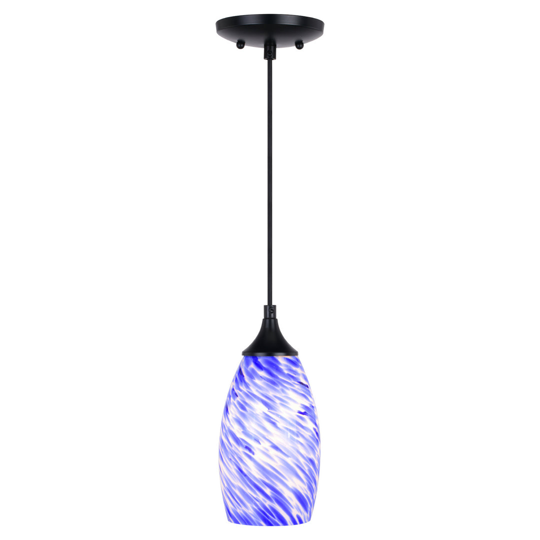 Milano One Light Mini Pendant in Matte Black