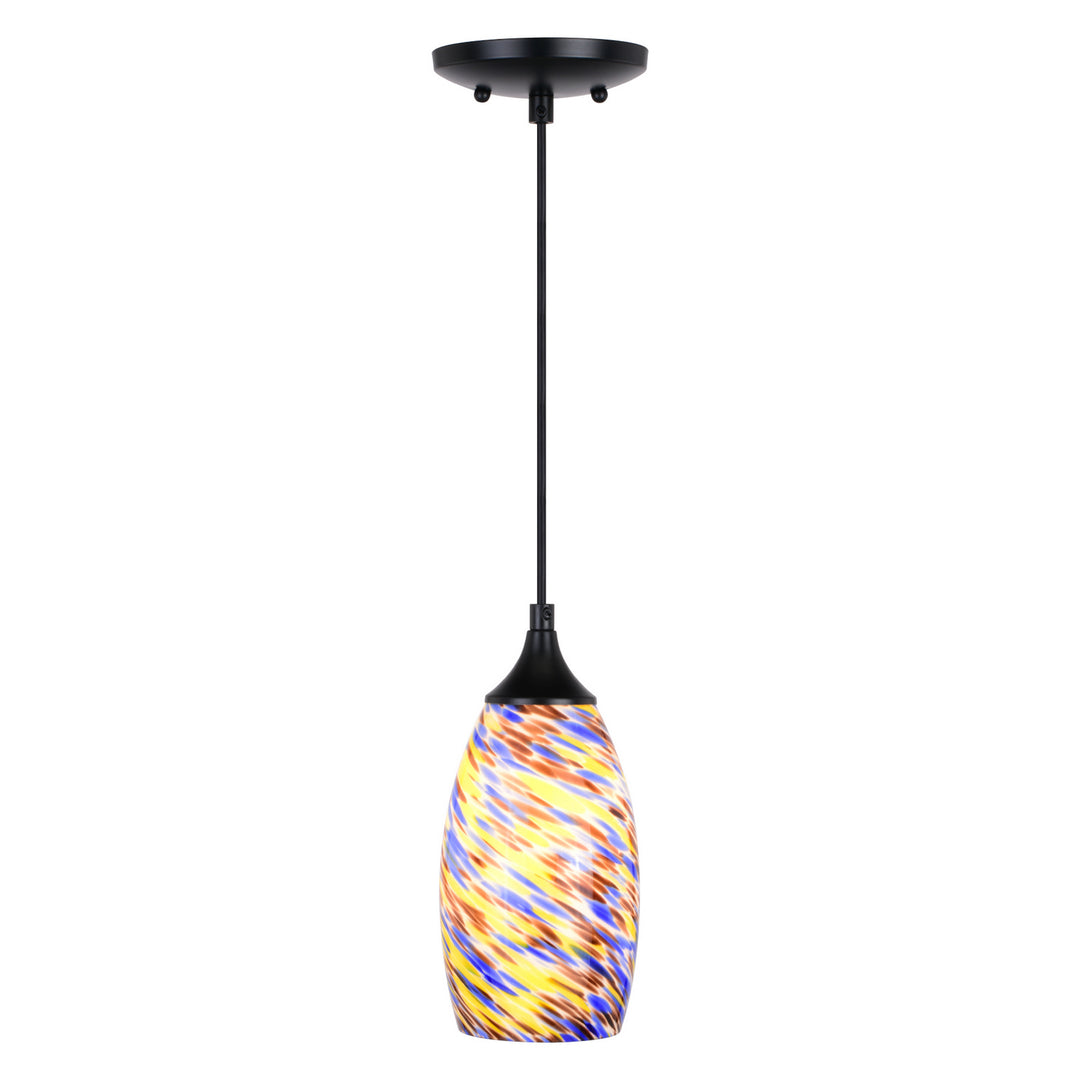 Milano One Light Mini Pendant in Matte Black
