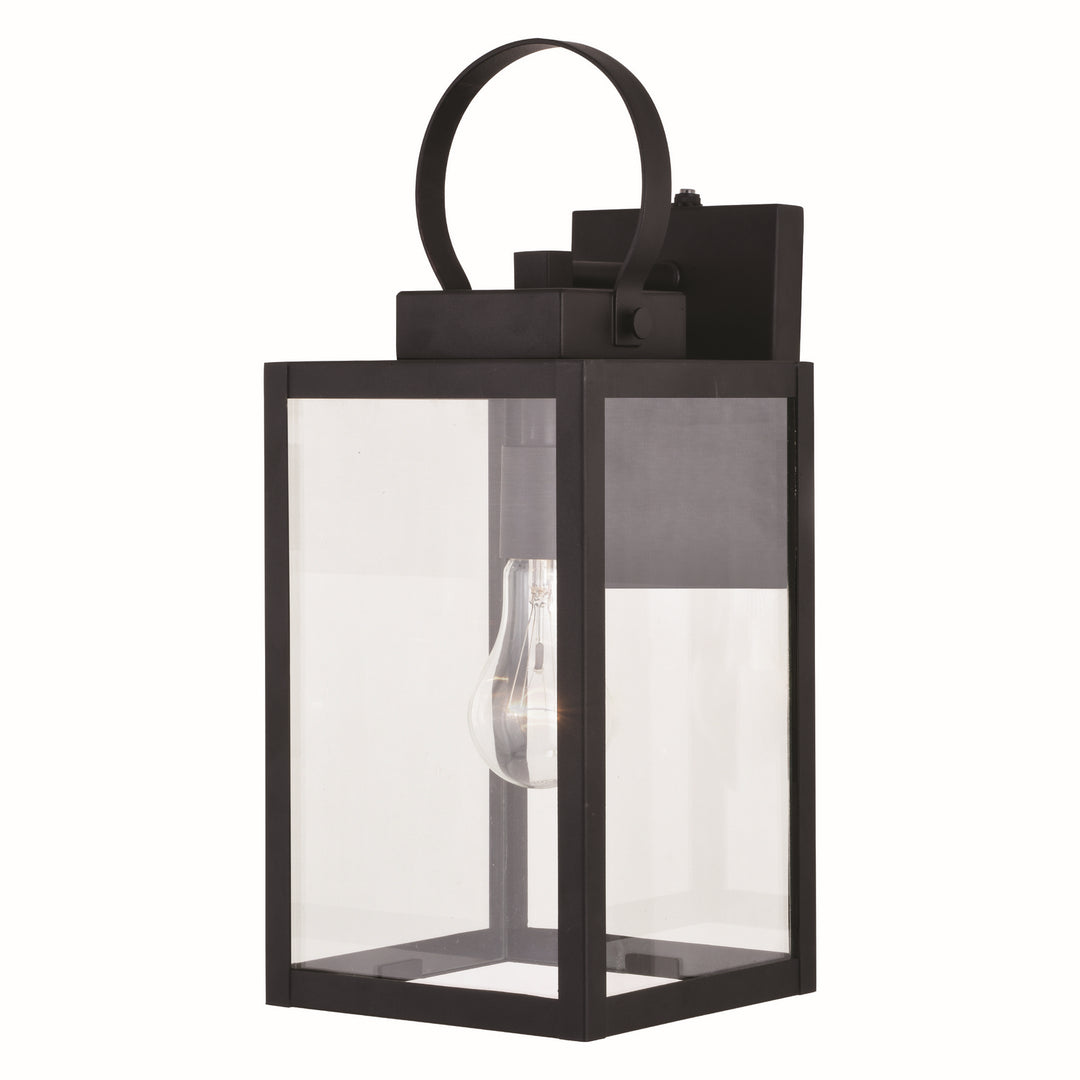 Medinah One Light Outdoor Wall Mount in Textured Black