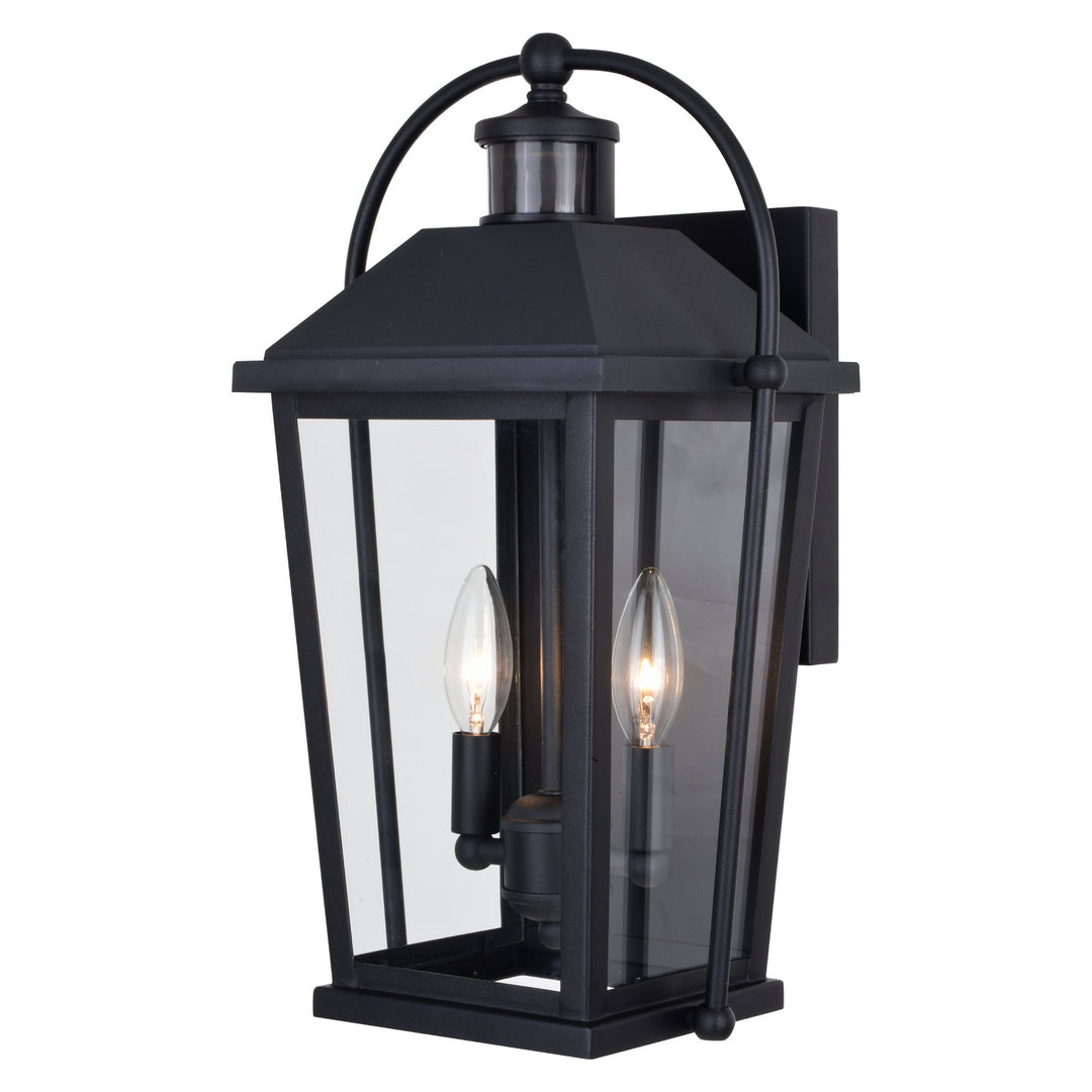 Lexington Two Light Outdoor Motion Sensor Wall Light in Textured Black