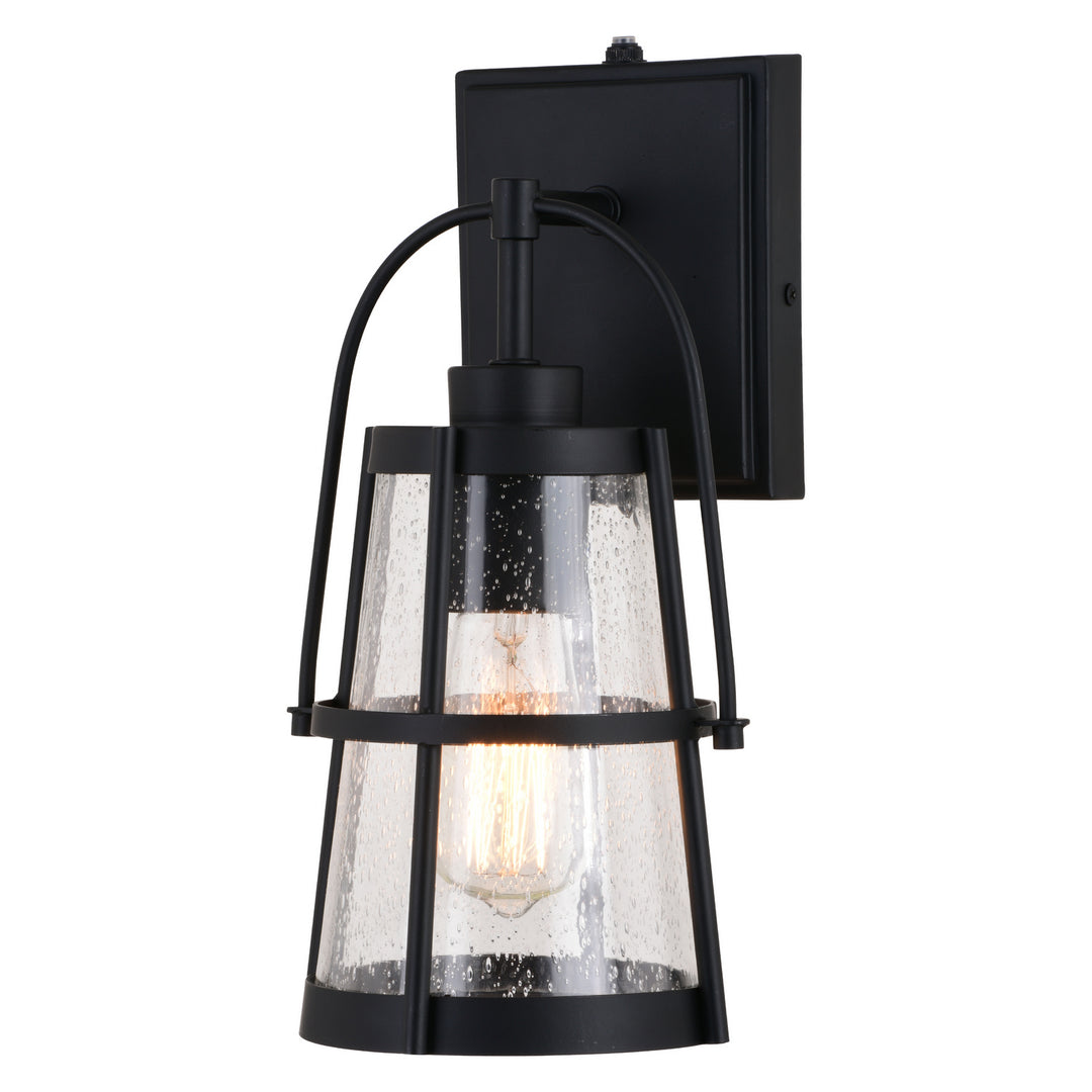 Portage Park One Light Outdoor Wall Mount in Matte Black