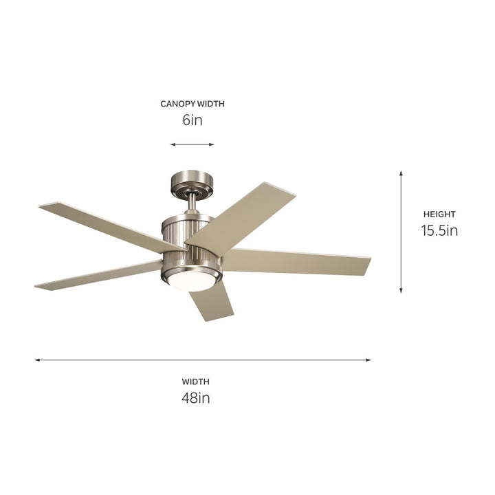 Kichler Canada - 300048BSS - 48"Ceiling Fan - Brahm - Brushed Stainless Steel