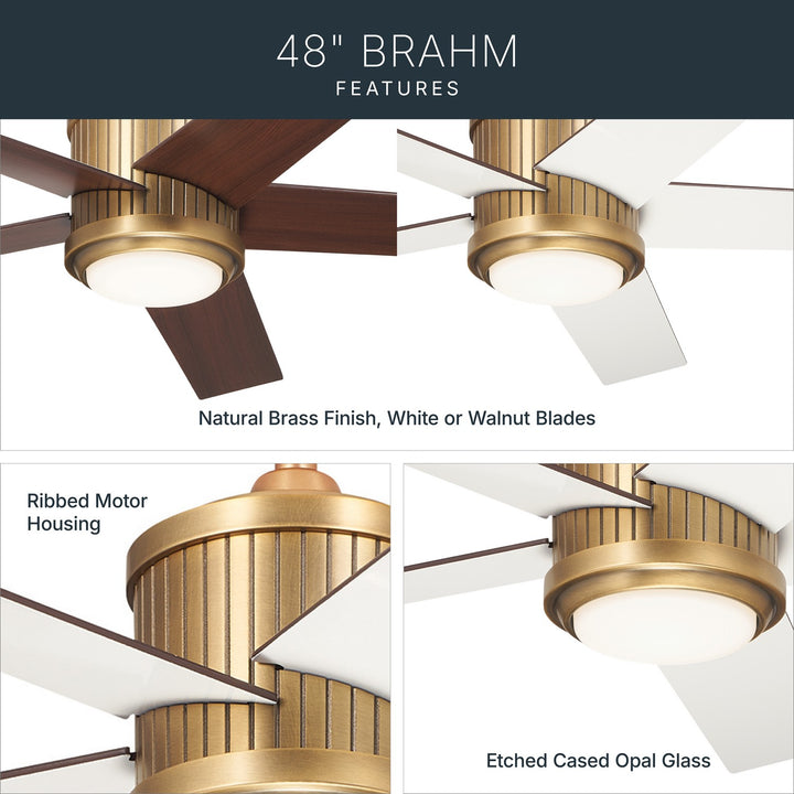 Kichler Canada - 300048NBR - 48"Ceiling Fan - Brahm - Natural Brass