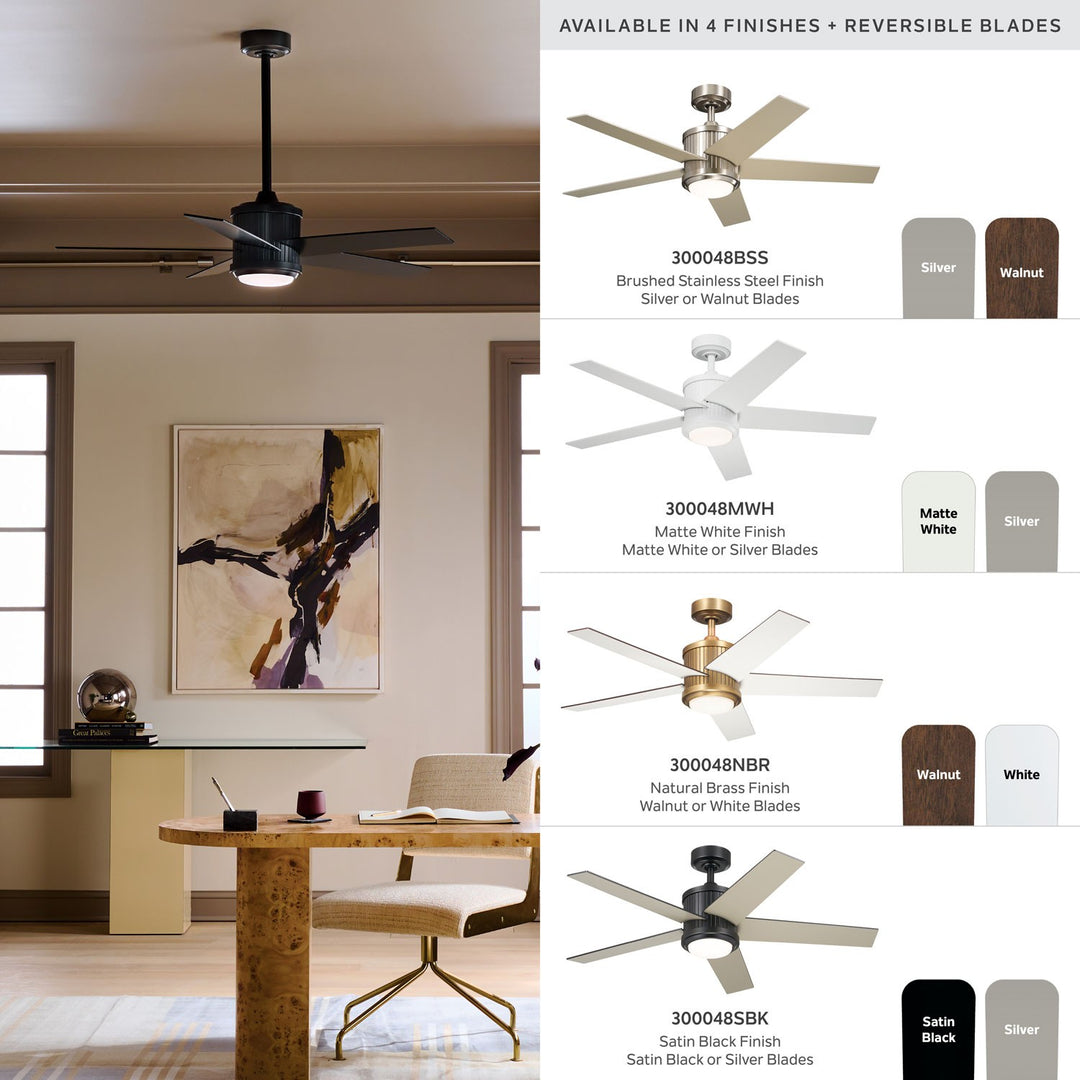 Kichler Canada - 300048SBK - 48"Ceiling Fan - Brahm - Satin Black