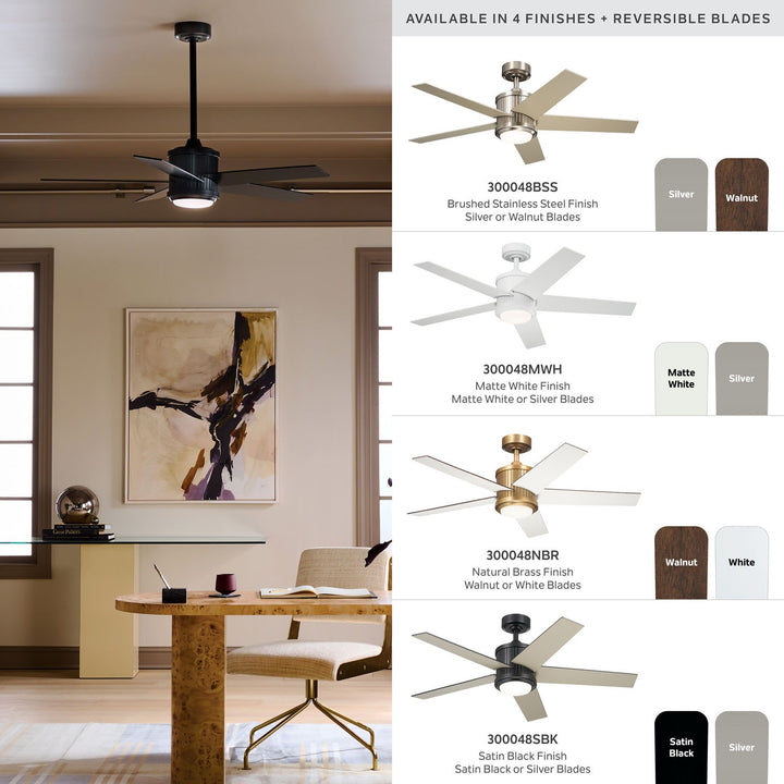 Kichler Canada - 300048SBK - 48"Ceiling Fan - Brahm - Satin Black