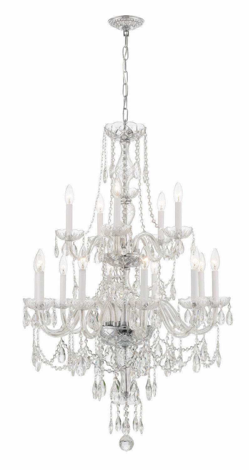 Traditional Crystal 15 Light Chandelier in Polished Chrome - available from The Lighting Shoppe, trusted by Canadian homeowners