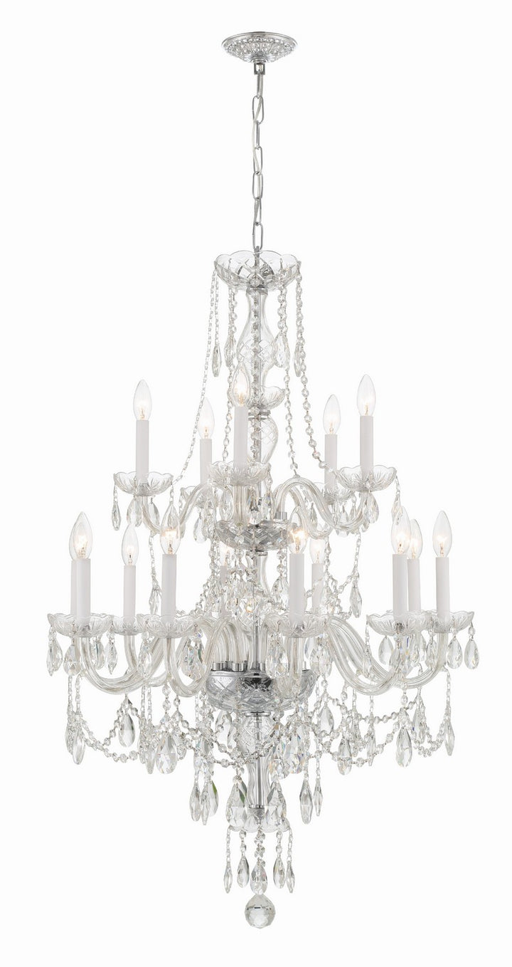 Traditional Crystal 15 Light Chandelier in Polished Chrome - available from The Lighting Shoppe, trusted by Canadian homeowners