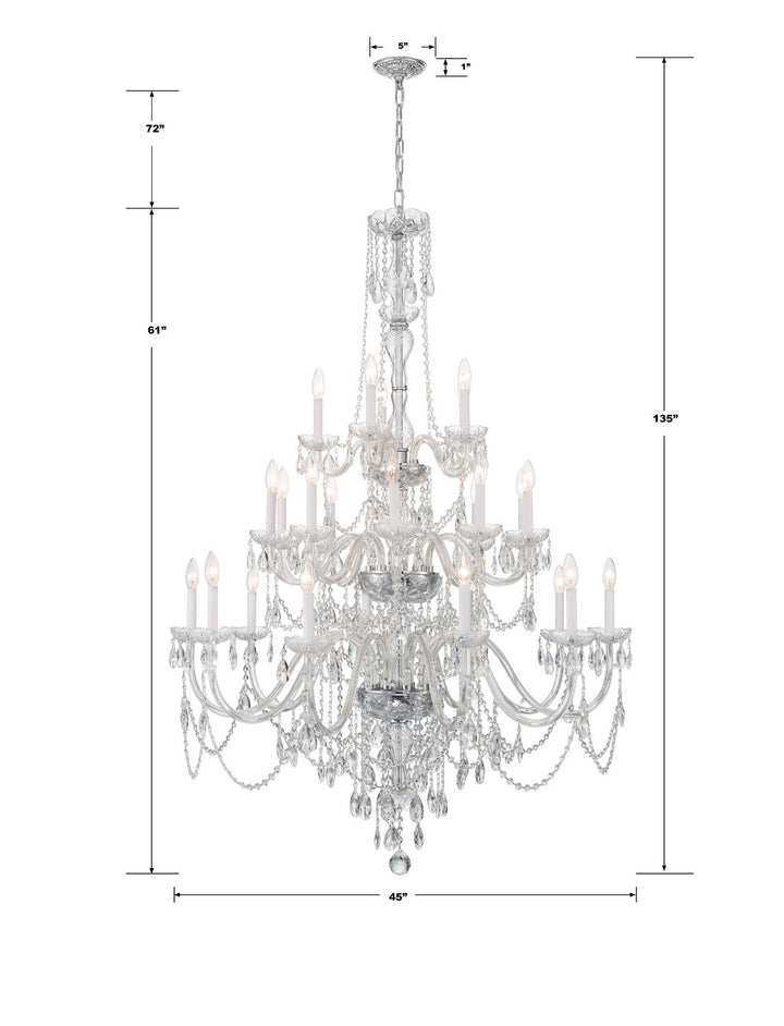 Crystorama - 1156-CH-CL-MWP - 25 Light Chandelier - Traditional Crystal - Polished Chrome