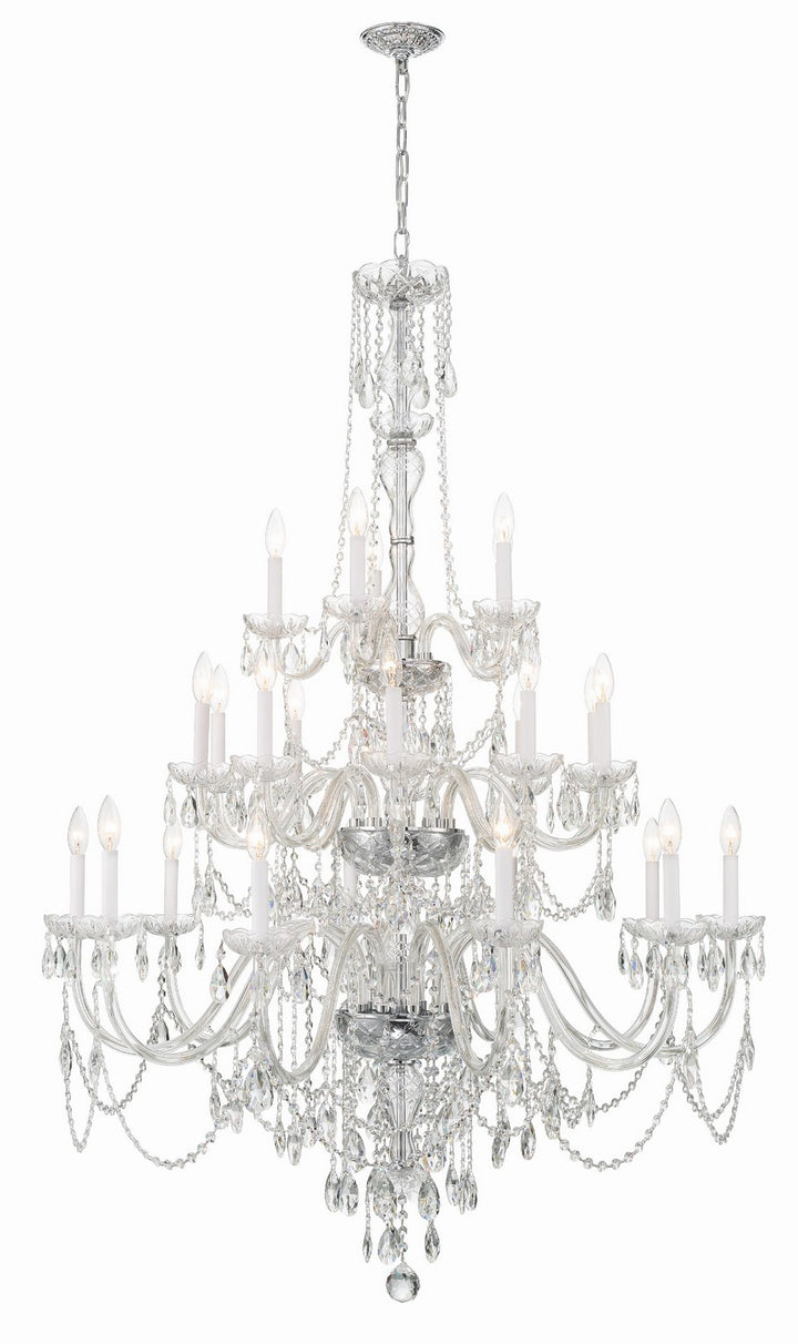 Traditional Crystal 25 Light Chandelier in Polished Chrome - available from The Lighting Shoppe, trusted by Canadian homeowners