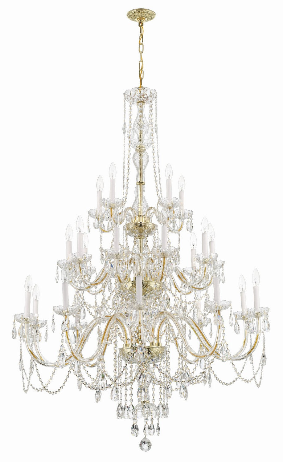 Crystorama - 1156-PB-CL-MWP - 25 Light Chandelier - Traditional Crystal - Polished Brass