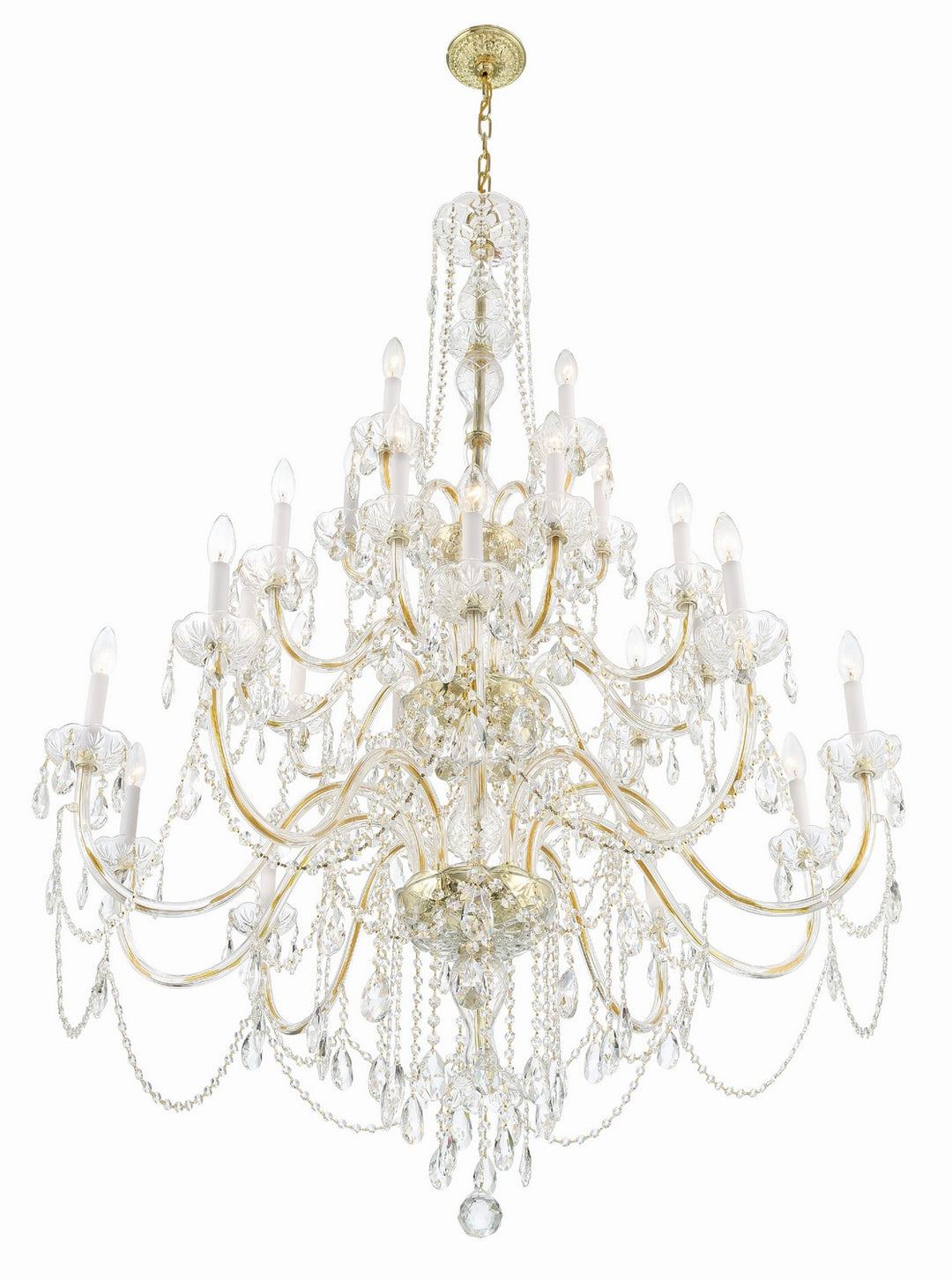 Crystorama - 1156-PB-CL-MWP - 25 Light Chandelier - Traditional Crystal - Polished Brass