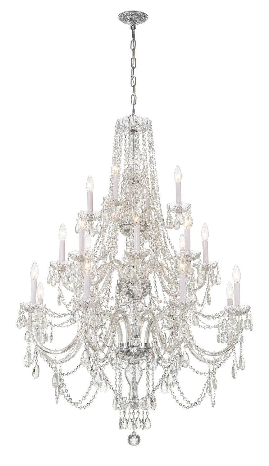 Traditional Crystal 20 Light Chandelier in Polished Chrome - available from The Lighting Shoppe, trusted by Canadian homeowners
