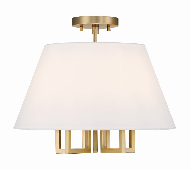 Westwood Five Light Semi Flush Mount in Vibrant Gold - available from The Lighting Shoppe, trusted by Canadian homeowners