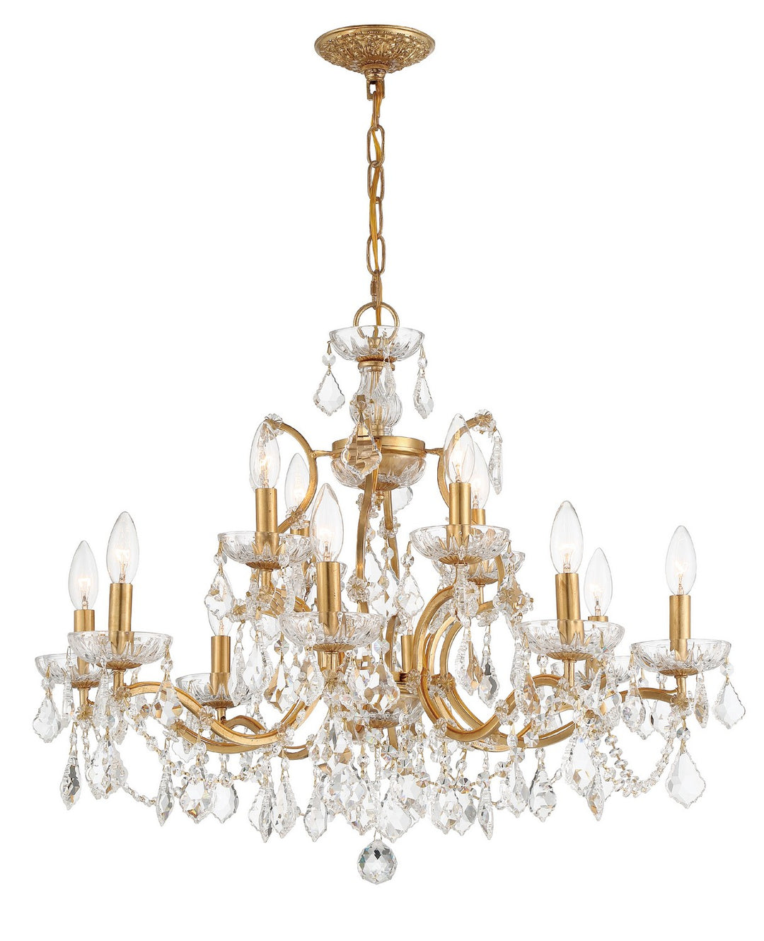 Filmore 12 Light Chandelier in Antique Gold - available from The Lighting Shoppe, trusted by Canadian homeowners