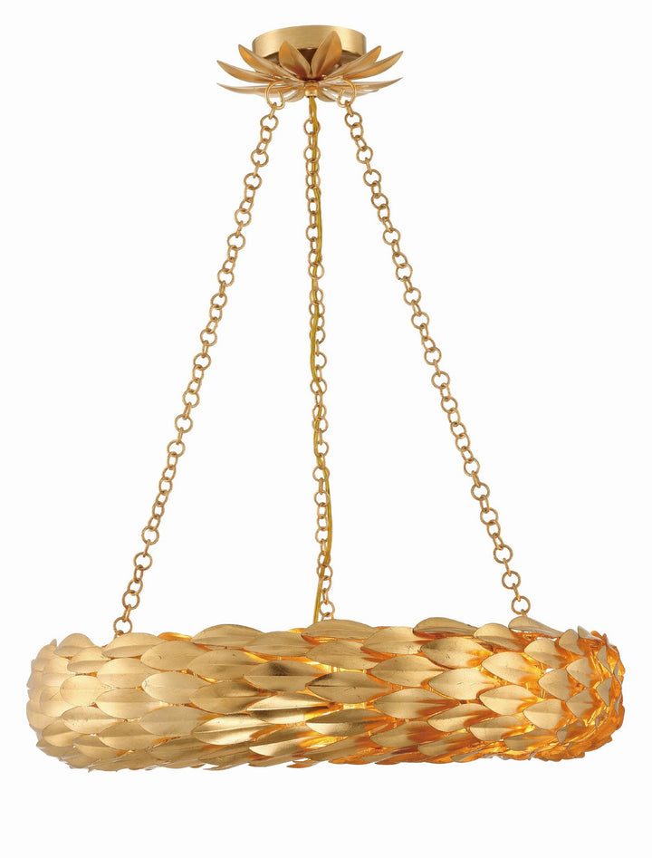 Broche Six Light Pendant in Antique Gold - available from The Lighting Shoppe, trusted by Canadian homeowners