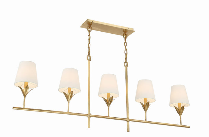 Crystorama - 537-GA - Five Light Chandelier - Broche - Antique Gold